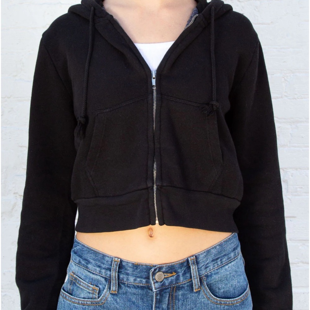 Brandy Melville Crystal Hoodie in Black